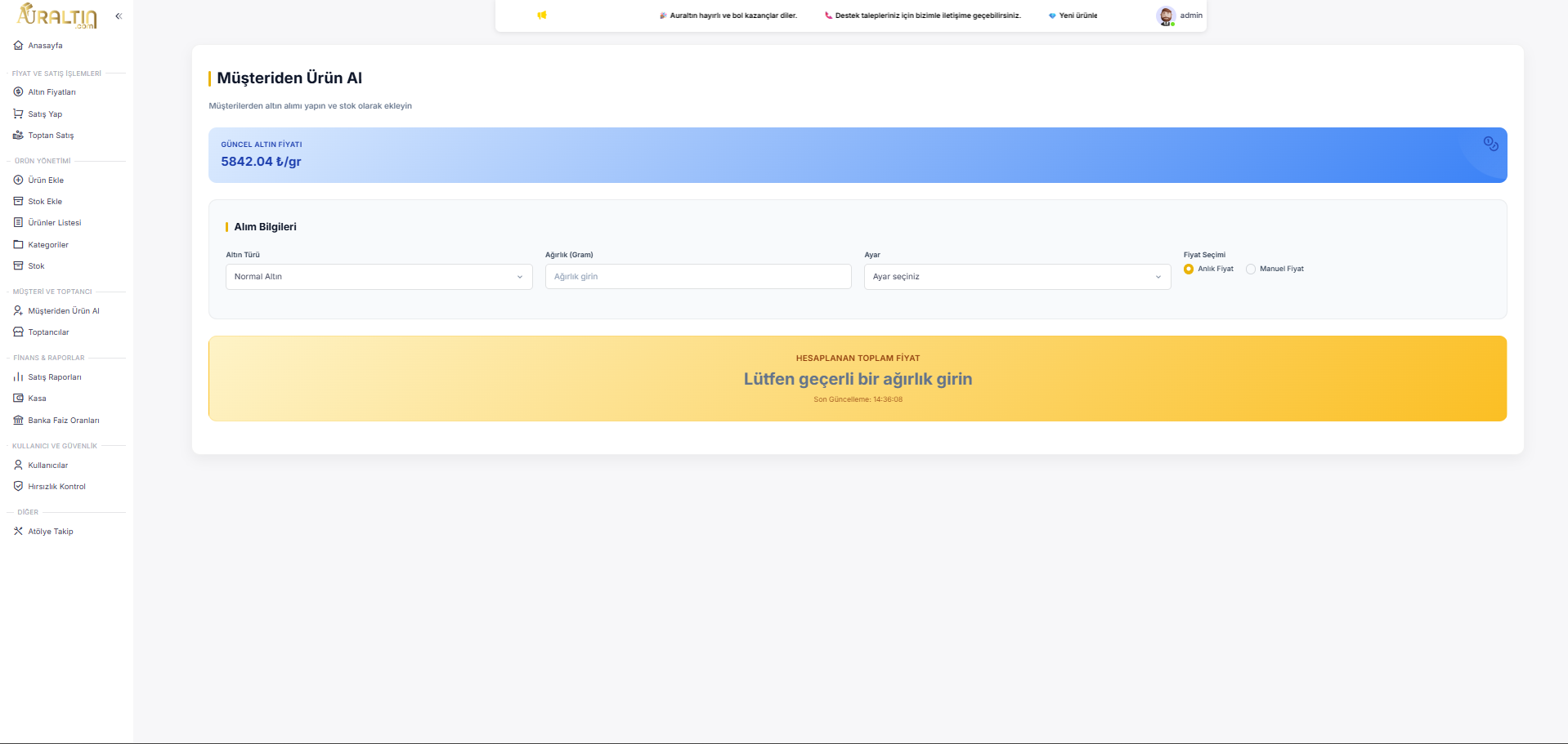 Müşteriden Ürün Al